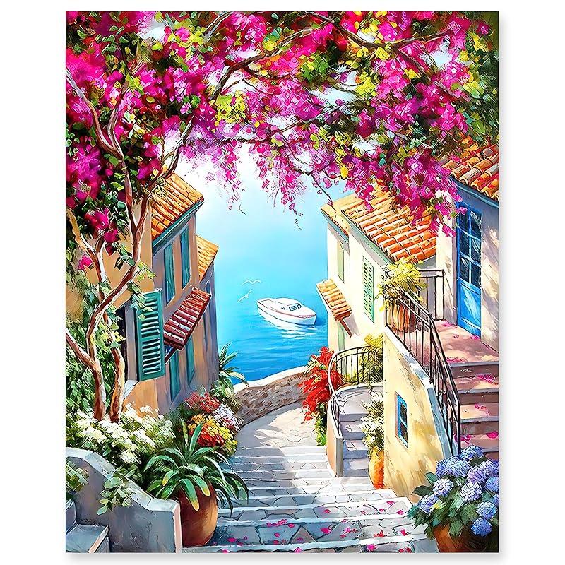 gelrovaled Pintar por Números Flower Town
